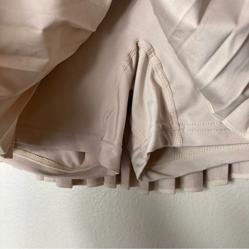 Goldhinge champagne rose gold pleated skort skirt womens XS tennis_5